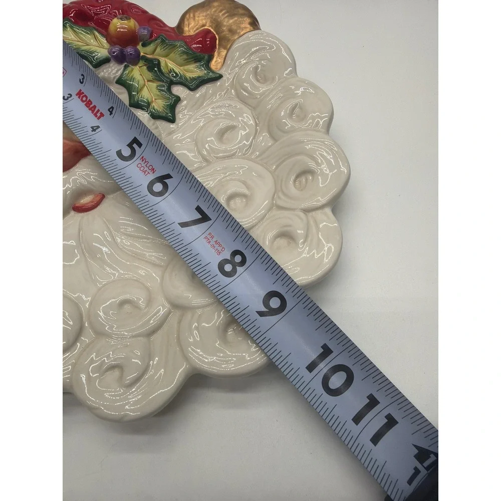 Fitz and Floyd Essentials Noel Classique Christmas Santa Canape Plate 9.5